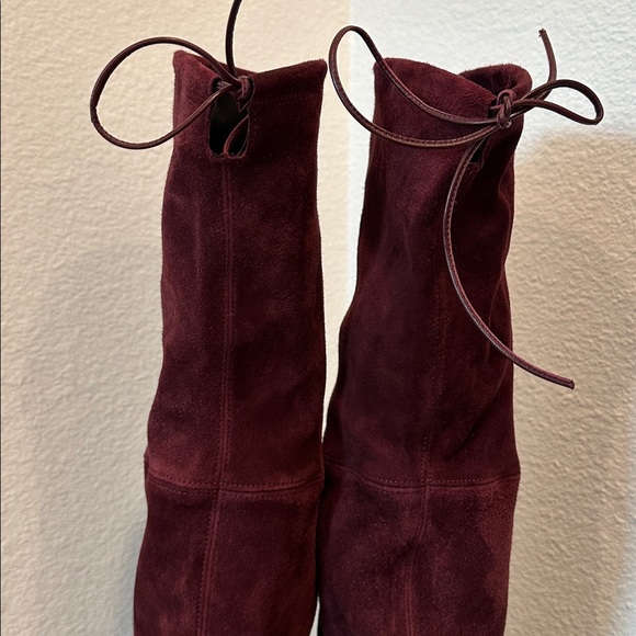 Stuart Weitzman Lowland over-the-knee boot Burgundy suede Women’s Size 6.5 - Picture 7 of 12